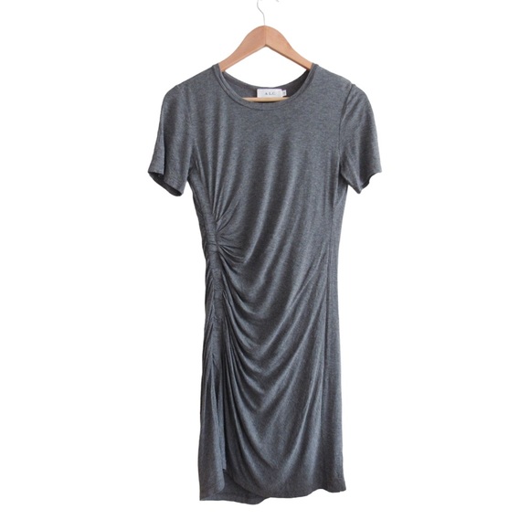 A.L.C. Dresses & Skirts - A.L.C. Grey Sally T-Shirt Dress Small Ruched Side Short Sleeves Crewneck Stretch
